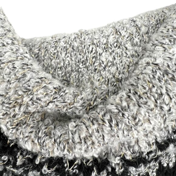 Maurices Nordic Pattern Cowl Neck Sweater Metallic Gray Black Size Medium NWT - Picture 5 of 11